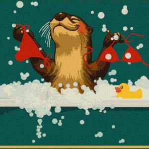 Картина за номерами - "Постер. Вільна видра" ©art_selena_ua, 30х40см