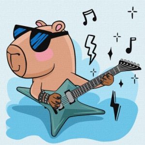 Картина за номерами - "Капібара рок-зірка", 30х30см