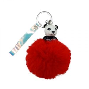 Брелок ПАНДА З МІХОВОЮ КУЛЬКОЮ (ЧЕРВОНИЙ)