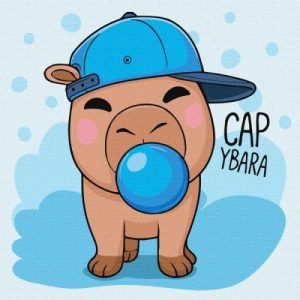 Картина за номерами - "Капібара і жуйка", 30х30см