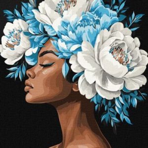 Картина за номерами - "Блакитна гармонія" з фарбами металік extra ©victoria_art___, 40х50см