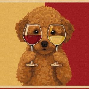 Картина за номерами - "Постер. Пудель і окуляри" ©art_selena_ua, 30х40см