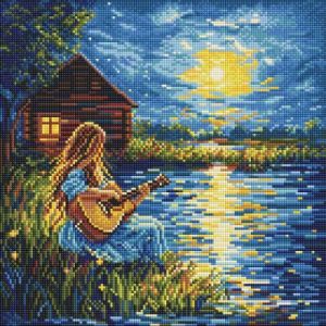 Алмазна мозаїка - "Звуки у темряві" ©art_selena_ua, 40х40см