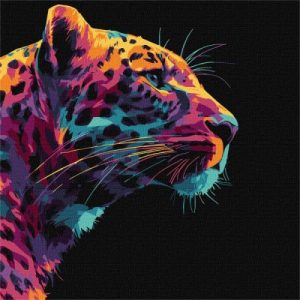 Картина за номерами - "Яскравий леопард" ©art_selena_ua, 30х30см
