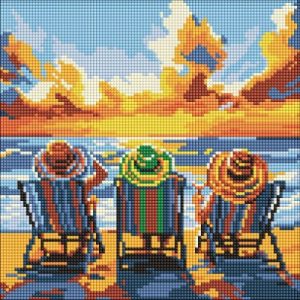 Алмазна мозаїка - "Відпустка з подругами" ©art_selena_ua, 30х30см