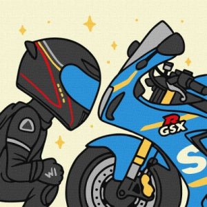 Картина за номерами - "Улюблений байк" ©art_selena_ua, 25х25см