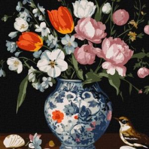 Картина за номерами - "Букет у гарній вазі" ©art_selena_ua, 40х50см