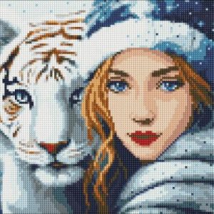 Алмазна мозаїка без підрамника - "Зимове тепло" з голограмними стразами (AB) ©art_selena_ua, 30х40см