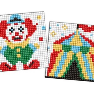 Алмазна мозаїка на стікері - "Професії. Клоун", набір із 2 сюжетів, 9х9см