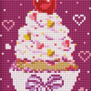 Алмазна мозаїка без підрамника - "Апетитне тістечко" ©Mariia Davydova, 15х20см