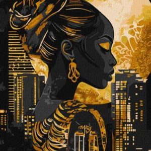 Картина за номерами - "Золото ночі" з фарбами металік extra ©art_selena_ua, 30х40см