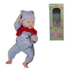 Пупс, функціональний, датчик руху, звуки: сміх, плач, засинає, висота: 42 см, гумовий, пустушка, пляшечка, памперс, шарф, капелюшок, в коробці