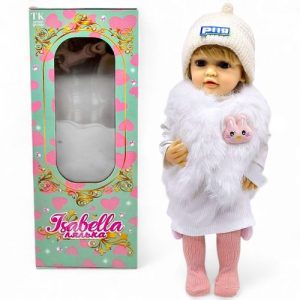 Лялька (висота: 50 см, гумова, імітація скляних очей, пустушка, пляшечка, памперс, капелюшок, шкарпетки)