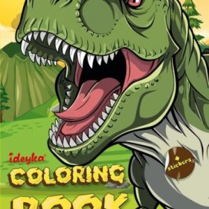 Книжка-розмальовка зі стікерами  "Світ хижих динозаврів"