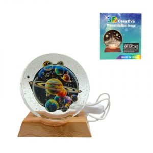 Нічник плоский скляний Планети