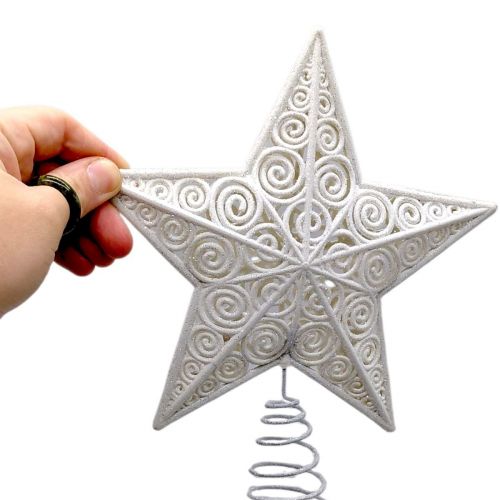 Верхівка для ялинки "Зірка", біла 23 см - Зображення 2