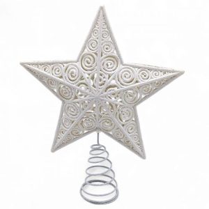 Верхівка для ялинки біла зірка 23 см