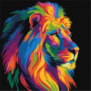 Картина за номерами - Яскравий лев 30х30 см.