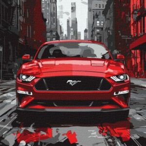 Картина за номерами - Червоний мустанг 40х50 см