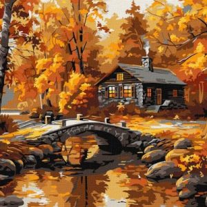 Картина за номерами - Селище над річкою 40х50 см.