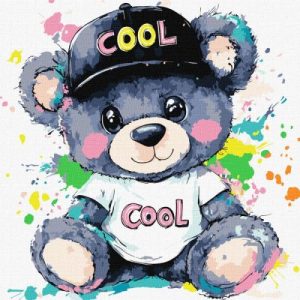 Картина за номерами - Крутий ведмедик 40х40 см.