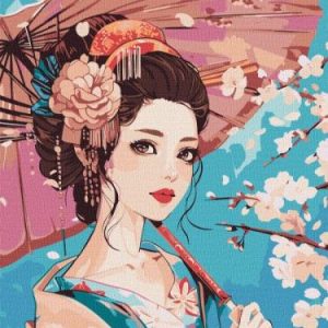Картина за номерами - Японська красуня 30х40 см.