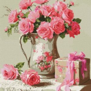 Картина за номерами - Рожевий подарунок 30х40 см.