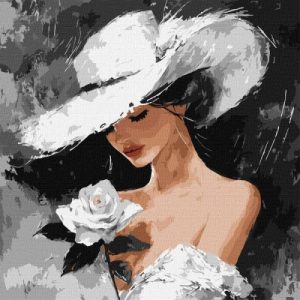 Картина за номерами - Біла троянда 40х40 см.