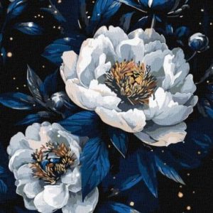 Картина за номерами - Квіткове сузір'я з фарбами металік extra 30х40 см.