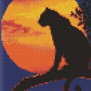 Алмазна мозаїка без підрамника - "Грація пантери" ©art_selena_ua, 20х30см