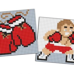 Алмазна мозаїка на стікері - "Спорт. Боксер", набір із 2 сюжетів, 9х9см