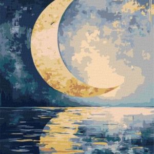 Картина за номерами - "Відбиток місяця" з фарбами металік extra ©art_selena_ua, 30х40см