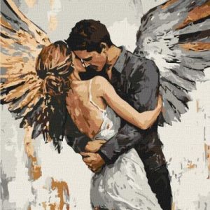 Картина за номерами - Обійми янгола з фарбами металік 40х50 см.