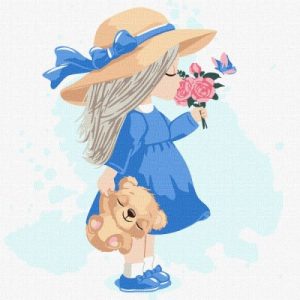 Картина за номерами - Маленька дівчинка 30х30 см.