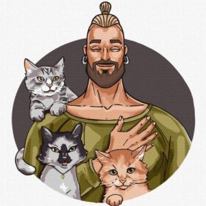 Картина за номерами - Три пухнастика 30х30 см.