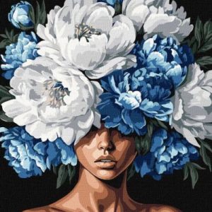 Картина за номерами - Квітуча думка з фарбами металік extra 40х50 см.