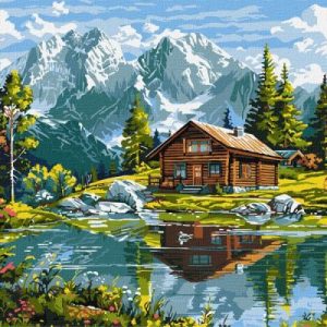 Картина за номерами - "Затишний котедж" ©art_selena_ua, 40х50см