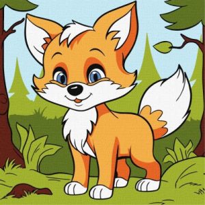 Картина за номерами - "Пухнаста лисиця" ©art_selena_ua, 25х25см