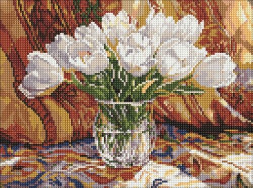 Алмазна мозаїка - "Тюльпановий спокій" ©art_selena_ua, 30х40см