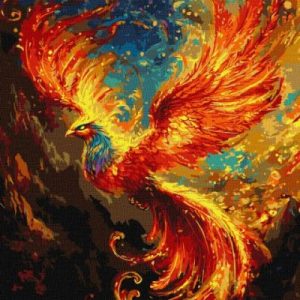 Картина за номерами - "Жар-птиця" з фарбами металік extra ©art_selena_ua, 40х50см