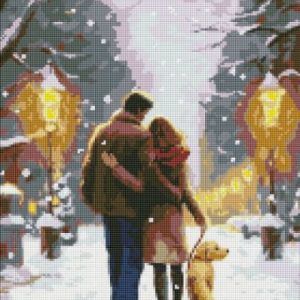 Алмазна мозаїка - "Сімейна прогулянка" з голограмними стразами (AB) ©art_selena_ua, 40х50см