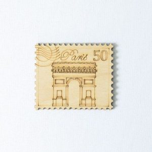 Декоративний елемент "Фігурка з фанери на магніті. Марка Париж 3"