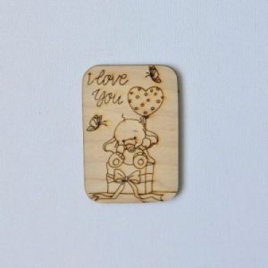 Декоративний елемент "Фігурка з фанери на магніті. LOVE #20"