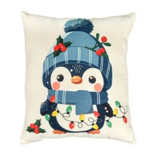 Подушка мікровелюр "Різдвяні вогники" 35х40 см