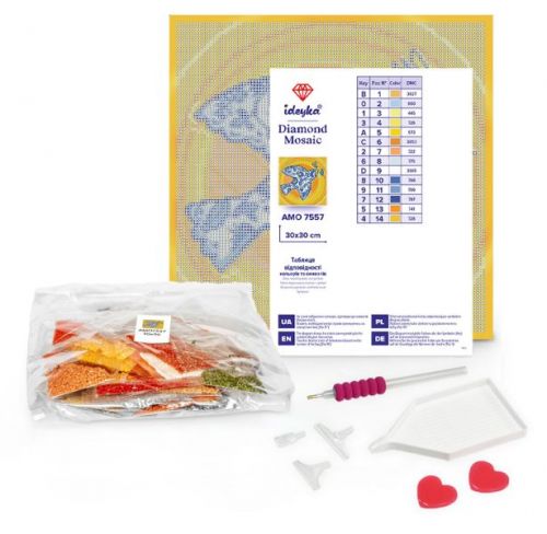 Алмазна мозаїка - "Вітраж. Павич" ©art_selena_ua, 30х30см