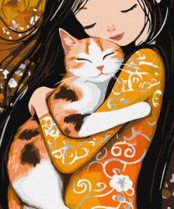 Картина за номерами - "Кіт на руках" ©art_selena_ua, 40х80см