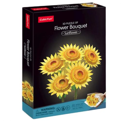 Тривимірна головоломка-конструктор серії Букет квітів "Жовті соняшники"
