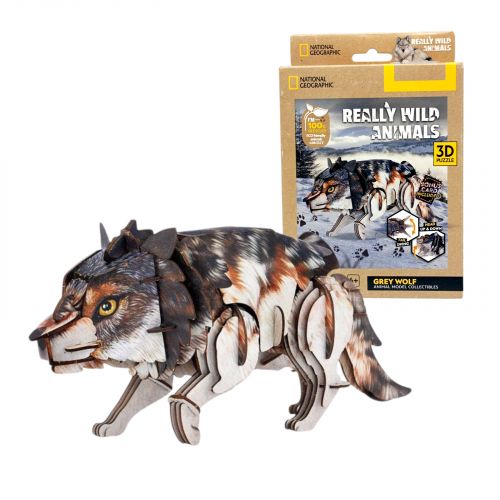 Тривимірна головоломка-конструктор серії Дикі тварини "Сірий вовк"