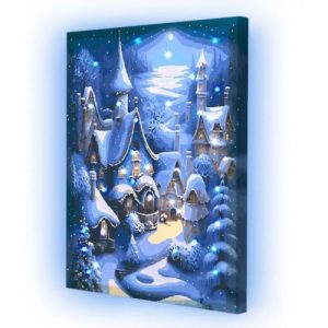 Картина по номерах зі світлодіодною підсвіткою "Зимове місто" 40х50 см