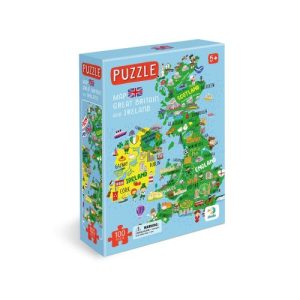 Пазли «Мапа Великобританії та Ірландії», 100 елементів (англійська мова)